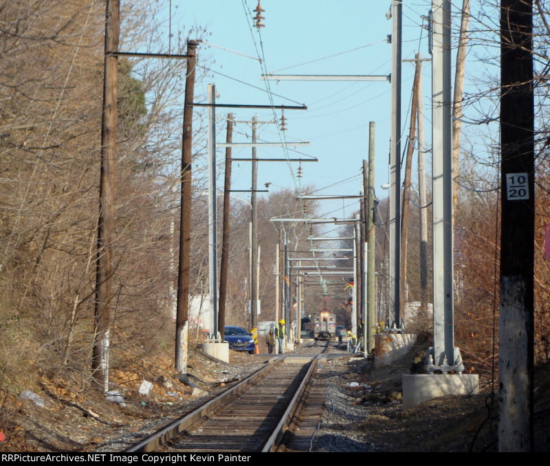 Old vs. new catenary poles